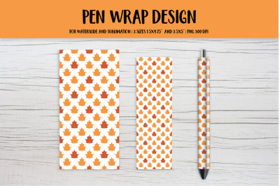 Fall Maple Leaves Pen Wrap Sublimation or Waterslide