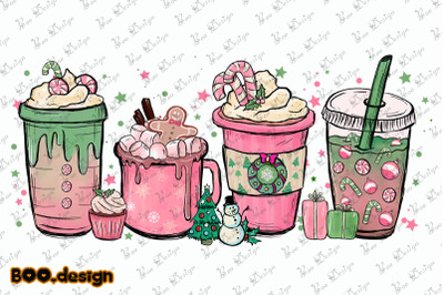 Christmas Chocolate Coffee Pink Cup Graphics