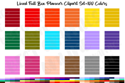 100 Full Box Blank Lined Planner Stickers Clipart Set