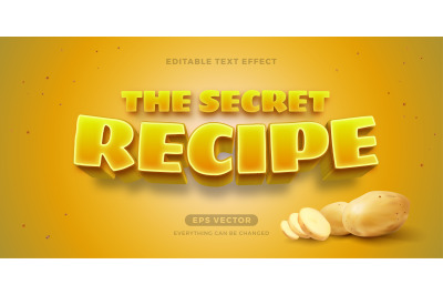 Potato editable text effect style vector