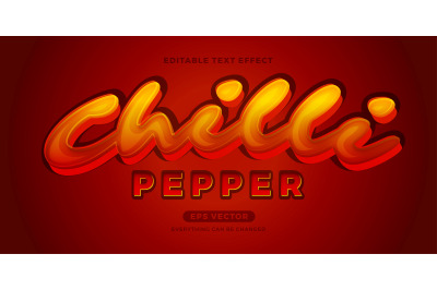 Editable Text Effect Chili Pepper Style in exotic Red hot color