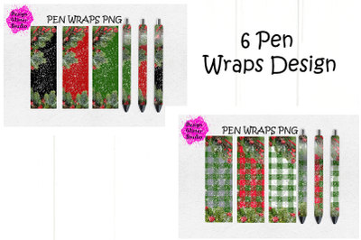6 Christmas Pen Wraps,Santa tree Pen Decals,Winter Pen Wrap,Epoxy Pen