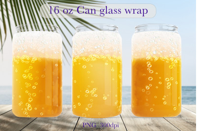 Beer glass can wrap design Libbey glass can sublimation png