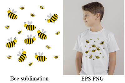 Bee clipart PNG/eps for bee sublimation