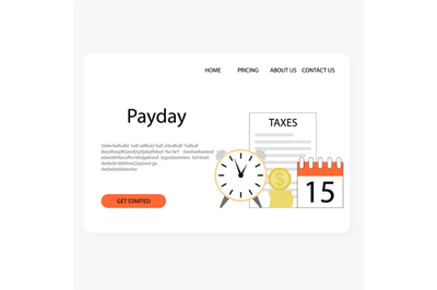 Payday landing page, time to payment tax salary and wages