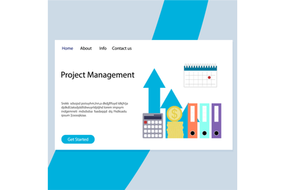 Project management service for business and start up&2C; landing page