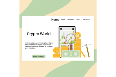 Landing page of crypto world, analysis market and trading