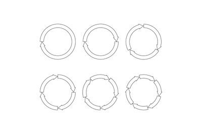 Circle diagram line, round arrow step by step infographic