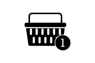 Icon of shopping bag with counter of number items in basket