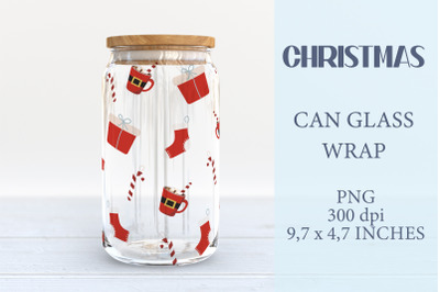 16 oz can glass wrap Christmas PNG