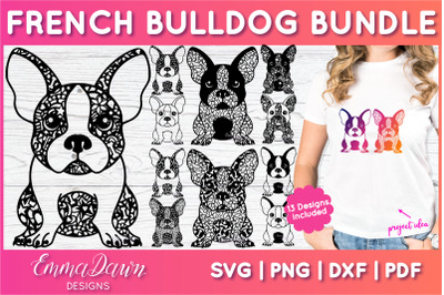 French Bulldog SVG Bundle | Dog Zentangle Cut File Bundle