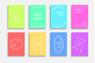 Bright color posters drawing frames