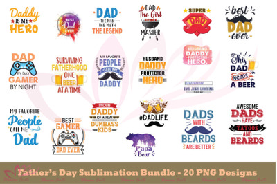 Fathers Day Design Sublimation Bundle