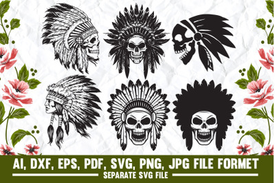 cherokee indian skull, headdress, indian, indian headdress,  tribal, c