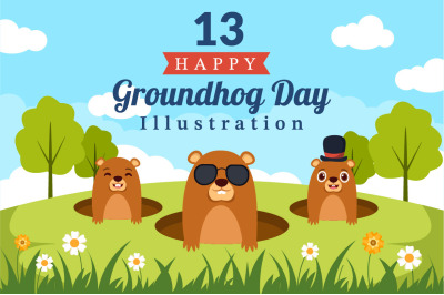 13 Happy Groundhog Day Illustration