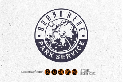 Silhouette park service vintage logo label svg