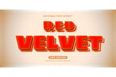 Red Velvet Cake EditableText effect Style in exotic red and white colo