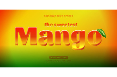The Sweetest Mango editable text effect style in natural red color