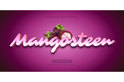 Mangosteen editable text effect style in natural color