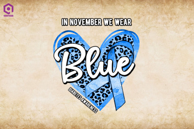 In November We Wear Blue Leopard Heart