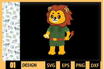 Lion With Military Suit