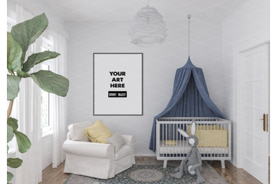 Interior scene artwork background frame mockup