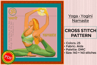 Yoga Cross Stitch Pattern | Yogini | Asana