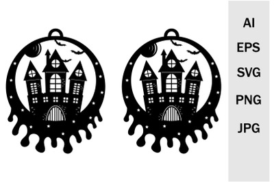 Earrings and pendants for Halloween, svg template