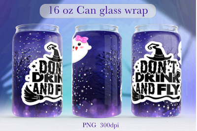 Halloween glass can wrap design Witch quote sublimation png