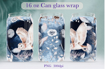 Winter glass can wrap Christmas libbey can sublimation png