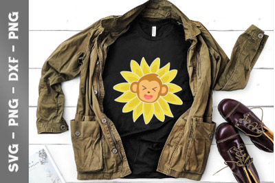 Monkey Sunflower SVG