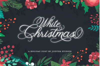 White Christmas Font (Holiday Font, Xmas Font, Swirly Font)