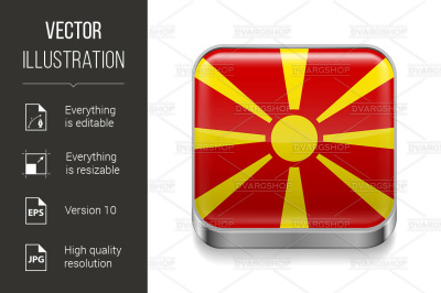 Metal icon of Macedonia