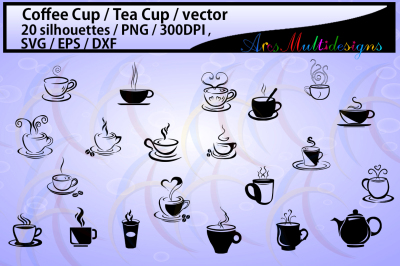 coffee cup silhouette svg/ coffee svg / vector mugs