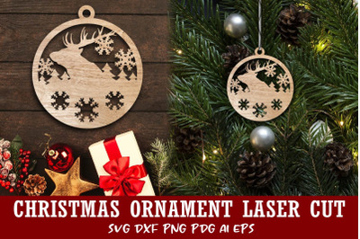 Christmas Bauble Laser cut file. Christmas SVG Laser Cut.