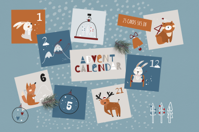 Advent calendar with funny bunnies