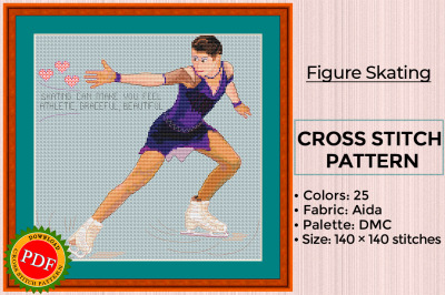 Figure Skating Cross Stitch Pattern | Figure Skater