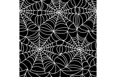 Cobweb pattern. Halloween seamless print of spider web, monochrome got