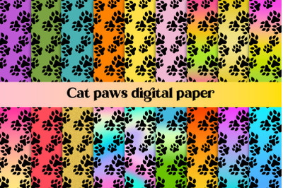 Cat paws digital paper | Animal digital paper