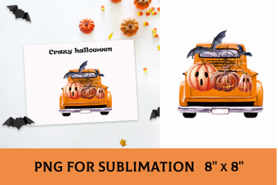 Halloween Sublimation Designs, Halloween Truck, Pumpkins