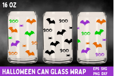 Halloween can glass wrap, Halloween boo 16 oz libbey