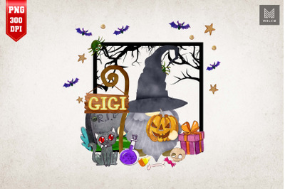 Gigi Gnome Witch Happy Halloween