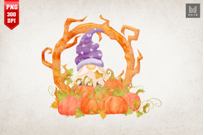 Gnome On Pumpkins Halloween Gift