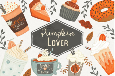 Coffee and Pumpkin Spice Season Clipart