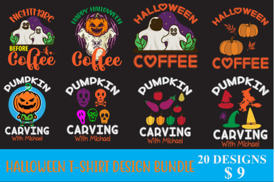 HALLOWEEN T-SHIRT DESIGN BUNDLE