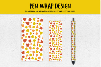 Autumn Maple Leaves Pen Wrap Sublimation or Waterslide