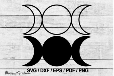 Triple Moon SVG Bundle | Goddess Moon Clipart | Witchcraft&nbsp;