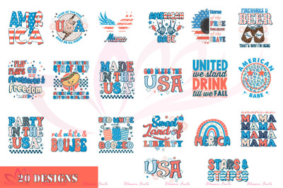 Retro Independence Day Sublimation Design