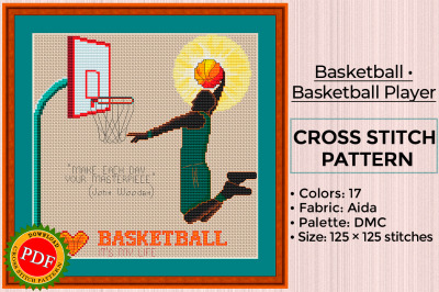 Basketball Cross Stitch Pattern | Basketball Player