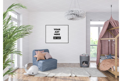 Interior scene artwork background frame mockup